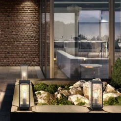 Lucande Annalea sokkellamp, 35 cm, antraciet, IP54