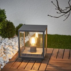 Lucande Annalea sokkellamp, 55 cm, antraciet, IP54