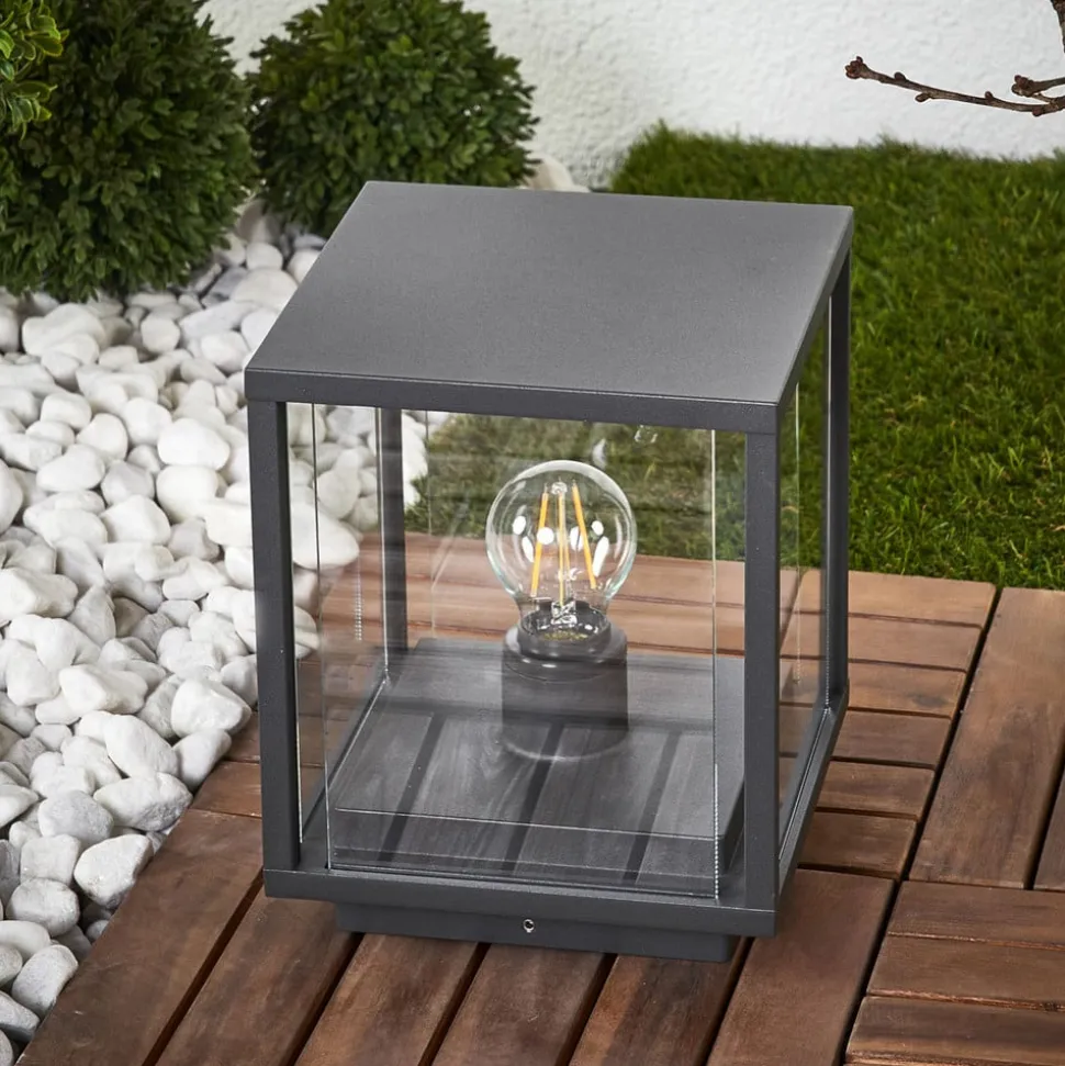 Lucande Annalea sokkellamp, 55 cm, antraciet, IP54