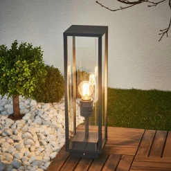 Lucande Annalea sokkellamp, 50 cm, antraciet, IP54