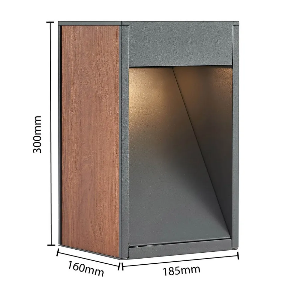 Lucande Ansala R7s sokkellamp met houtdecor