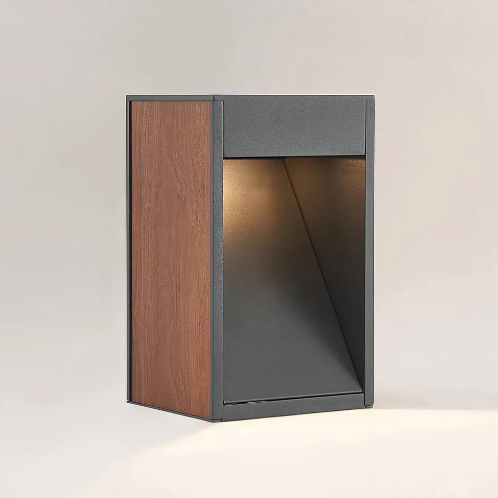 Lucande Ansala R7s sokkellamp met houtdecor