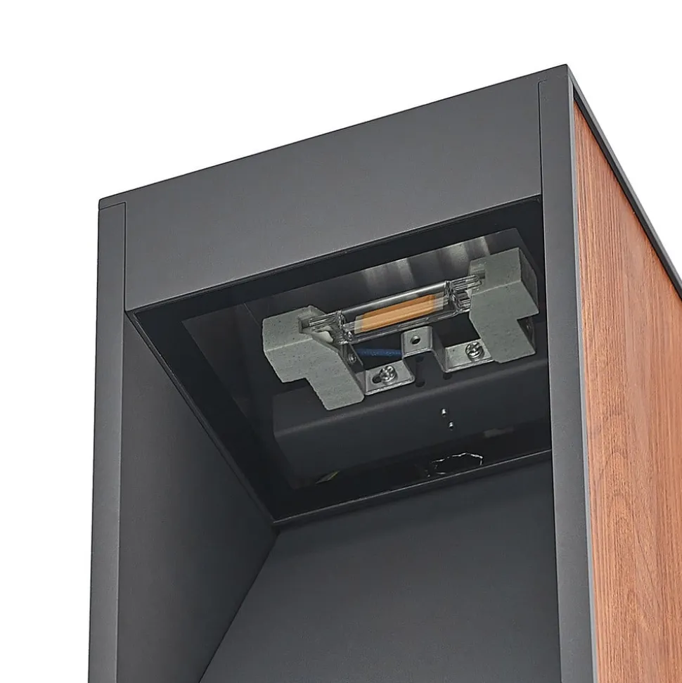 Lucande Ansala R7s sokkellamp met houtdecor