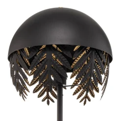 Lucande Aparas vloerlamp, bladlook, zwart-goud