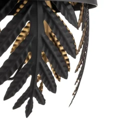 Lucande Aparas vloerlamp, bladlook, zwart-goud