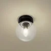 Lucande Badolo plafondlamp, zwart, glas, Ø 15 cm, IP44