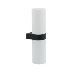 Lucande Basolo badkamer wandlamp, zwart, hoogte 31,5 cm, glas