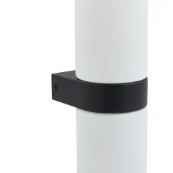 Lucande Basolo badkamer wandlamp, zwart, hoogte 31,5 cm, glas