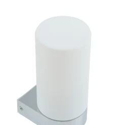 Lucande Basolo badkamer wandlamp, chroom, hoogte 17,2 cm, glas