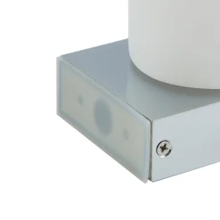 Lucande Basolo badkamer wandlamp, chroom, hoogte 17,2 cm, glas