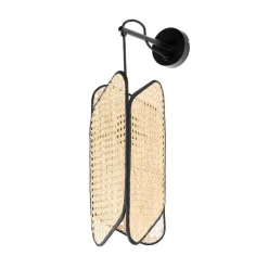 Lucande Bassiola wandlamp met bamboe kap