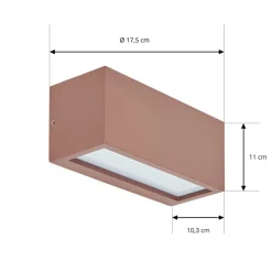 Lucande Bente buitenwandlamp, roestkleurig, aluminium, 11 cm