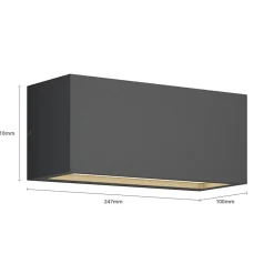 Lucande Bente buitenwandlamp, antraciet, aluminium, 11 cm