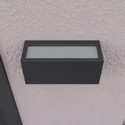 Lucande Bente buitenwandlamp, antraciet, aluminium, 11 cm