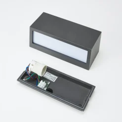 Lucande Bente buitenwandlamp, antraciet, aluminium, 11 cm