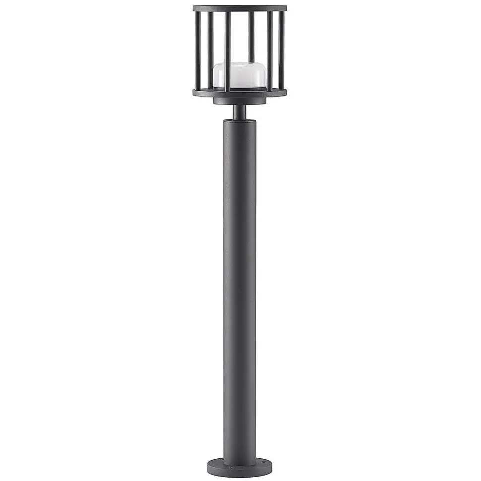 Lucande Berenike tuinpadverlichting, 85 cm, donkergrijs, metaal, GX53