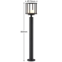 Lucande Berenike tuinpadverlichting, 85 cm, donkergrijs, metaal, GX53