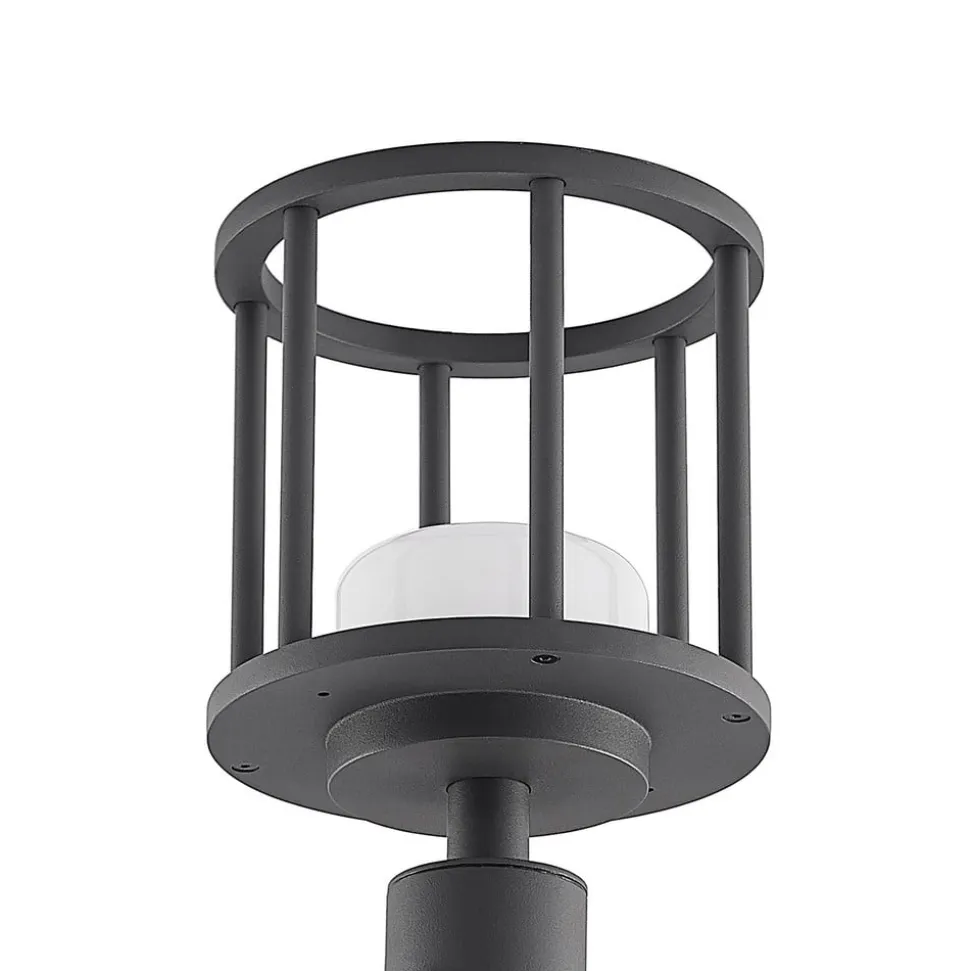 Lucande Berenike tuinpadverlichting, 85 cm, donkergrijs, metaal, GX53