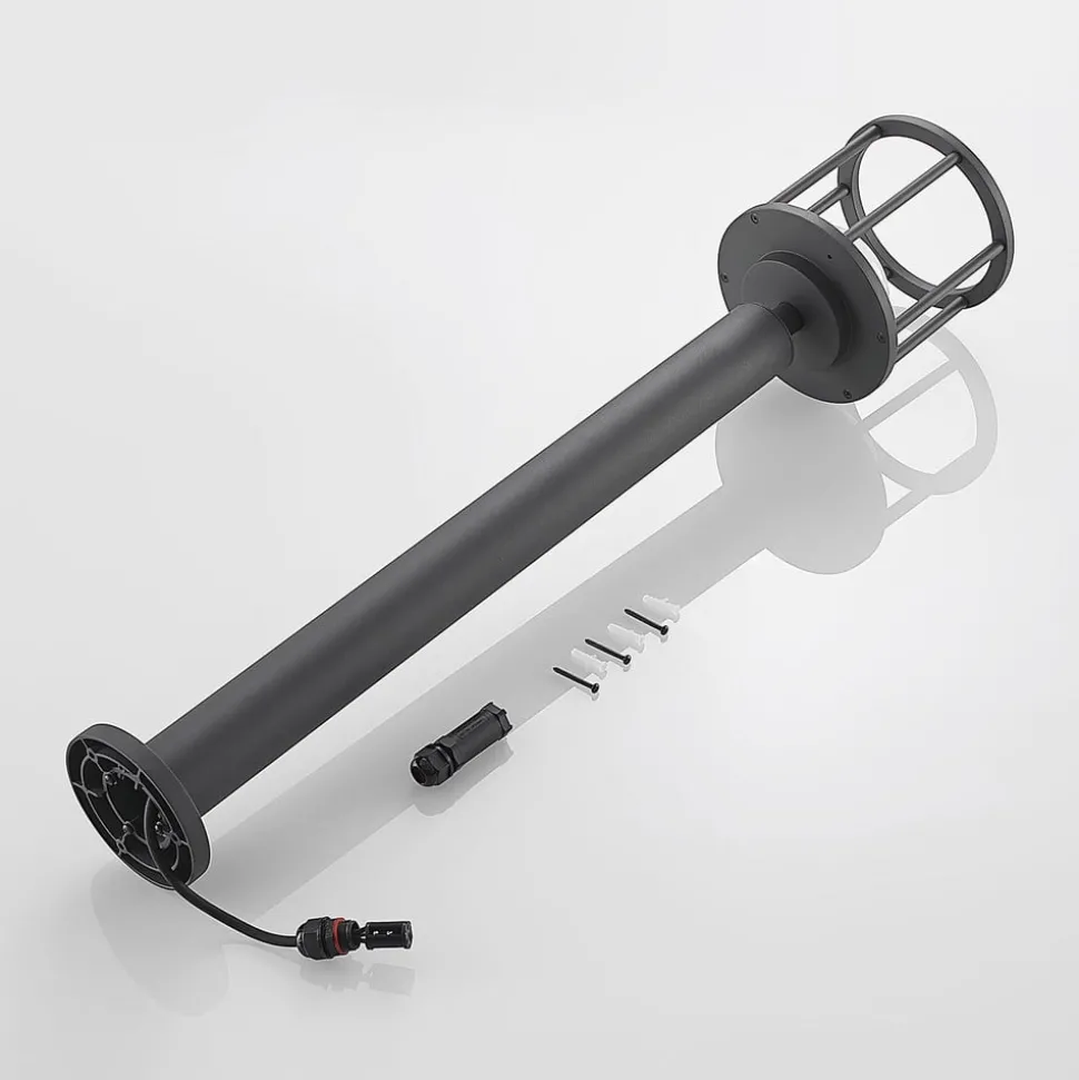 Lucande Berenike tuinpadverlichting, 85 cm, donkergrijs, metaal, GX53