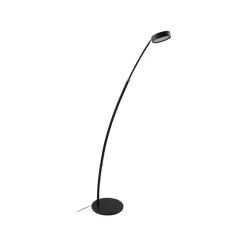 Lucande booglamp Boga, zwart, metaal, dimbaar