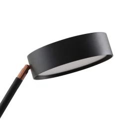 Lucande booglamp Boga, zwart, metaal, dimbaar