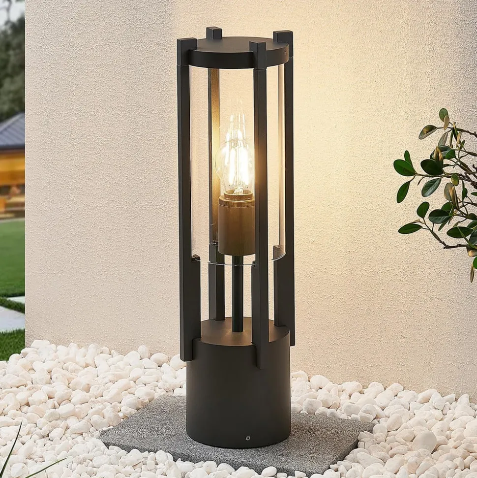 Lucande Brienne sokkellamp, 50 cm, antraciet, metaal