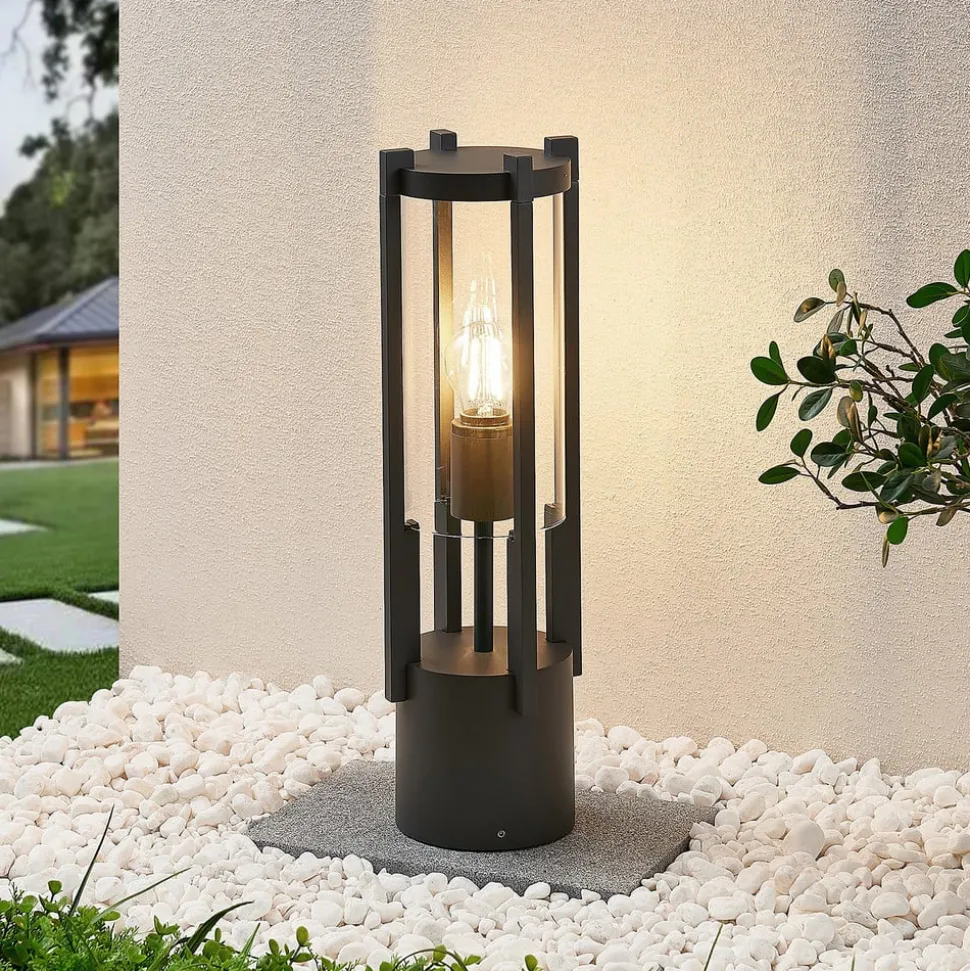 Lucande Brienne sokkellamp, 50 cm, antraciet, metaal