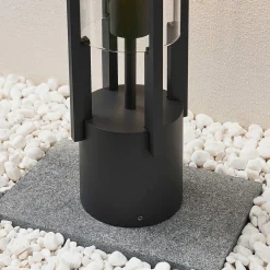 Lucande Brienne sokkellamp, 50 cm, antraciet, metaal