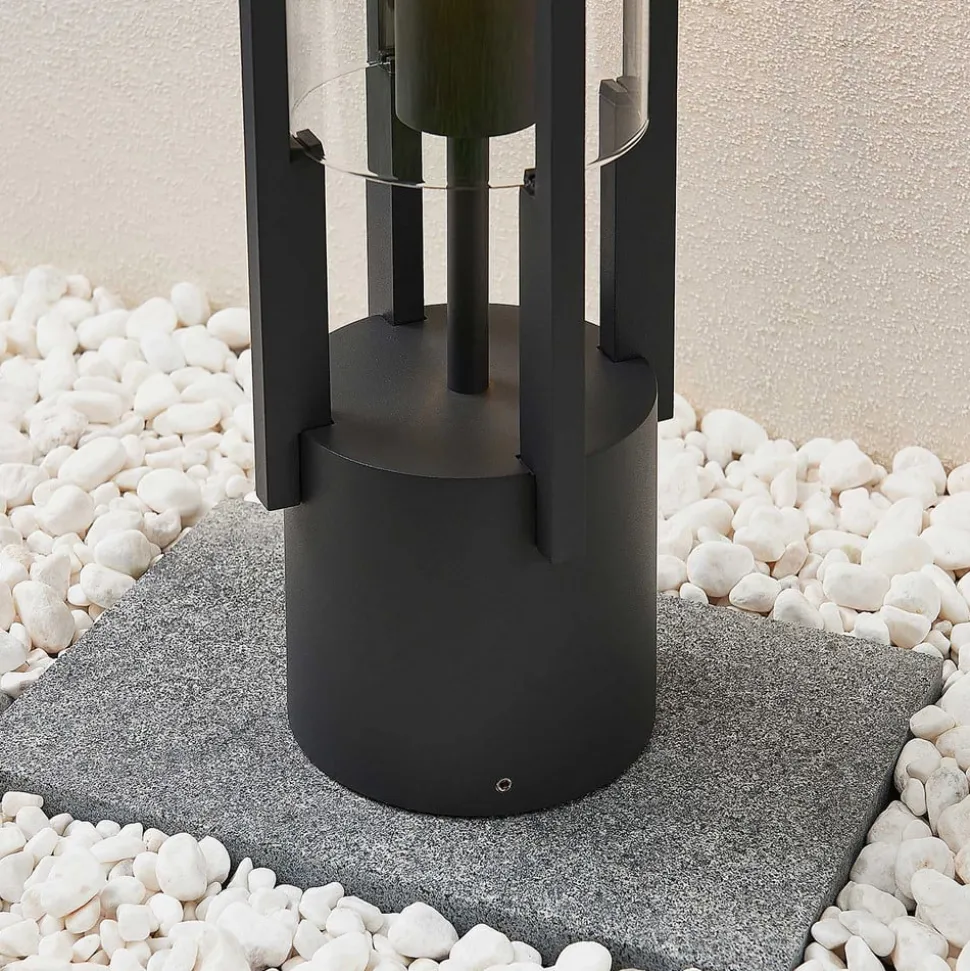 Lucande Brienne sokkellamp, 50 cm, antraciet, metaal