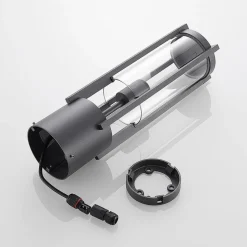 Lucande Brienne sokkellamp, 50 cm, antraciet, metaal