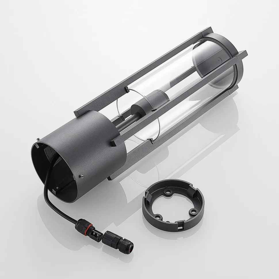 Lucande Brienne sokkellamp, 50 cm, antraciet, metaal