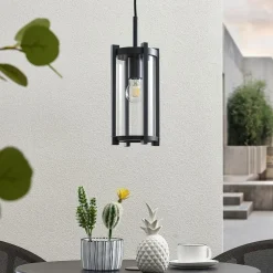 Lucande buiten hanglamp Brienne, antraciet, aluminium, Ø 15cm