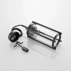 Lucande buiten hanglamp Brienne, antraciet, aluminium, Ø 15cm