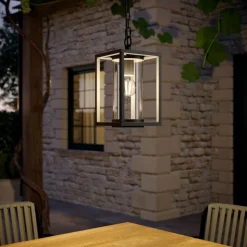 Lucande buiten hanglamp Ferda, 25 cm, antraciet, IP44