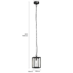 Lucande buiten hanglamp Ferda, 25 cm, antraciet, IP44