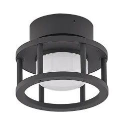 Lucande buiten plafondlamp Berenike, Ø 17 cm, grijs, GX53
