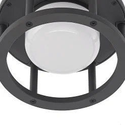 Lucande buiten plafondlamp Berenike, Ø 17 cm, grijs, GX53