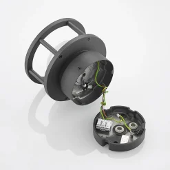 Lucande buiten plafondlamp Berenike, Ø 17 cm, grijs, GX53