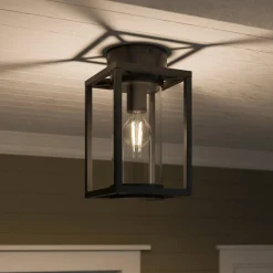 Lucande buiten plafondlamp Ferda, 29 cm, antraciet, IP44