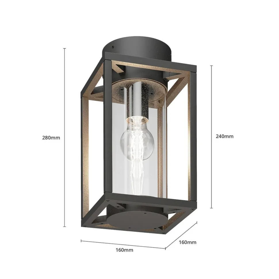Lucande buiten plafondlamp Ferda, 29 cm, antraciet, IP44
