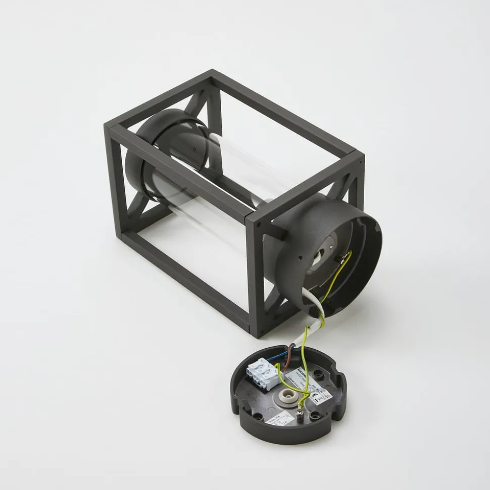 Lucande buiten plafondlamp Ferda, 29 cm, antraciet, IP44