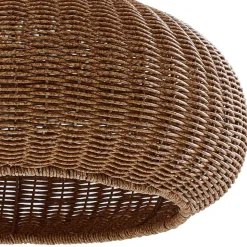 Lucande buiten vloerlamp Taniola, beige, rotan, 195cm, IP44