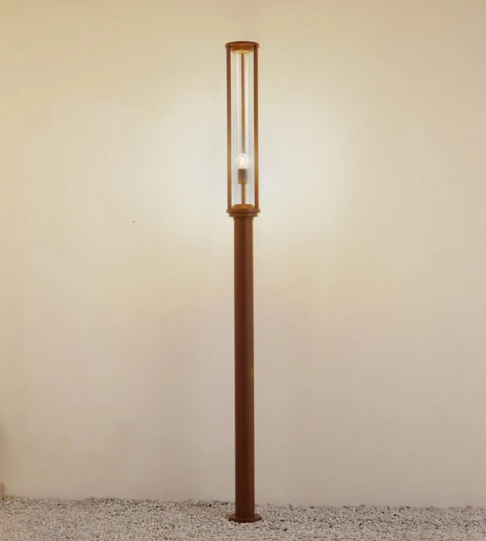 Lucande buitenlamp Alivaro, roestkleurig, 220 cm, E27, IP65