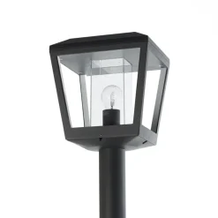 Lucande buitenlamp Dunia, antraciet, metaal, hoogte 220 cm