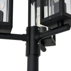 Lucande buitenlamp Siveta, 240cm, 3-lamps, zwart, E27, IP65