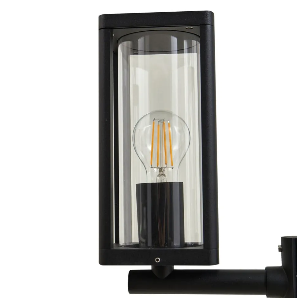 Lucande buitenlamp Siveta, 240cm, 2-lamps, zwart, E27, IP65