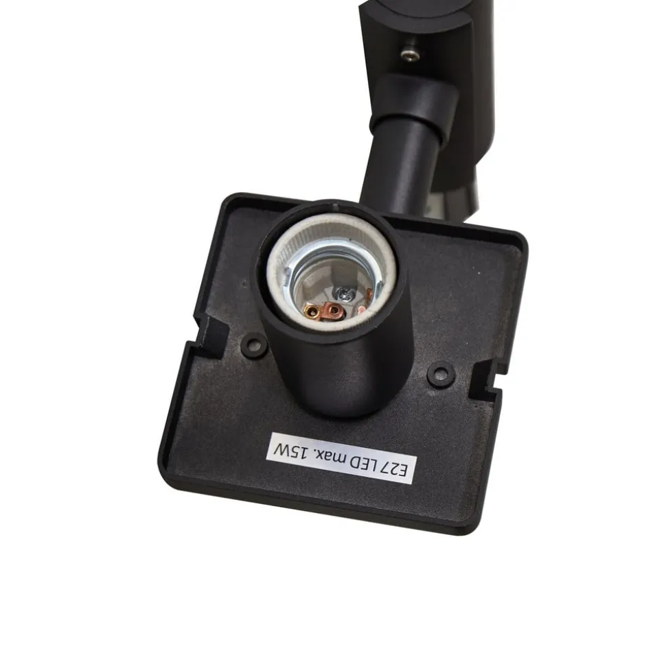 Lucande buitenlamp Siveta, 240cm, 2-lamps, zwart, E27, IP65