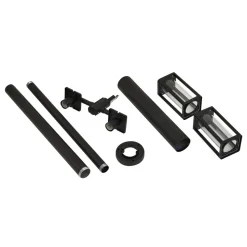 Lucande buitenlamp Siveta, 240cm, 2-lamps, zwart, E27, IP65