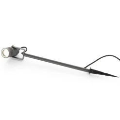 Lucande buitenspot Galina, grondspies, stekker, grijs, 40 cm