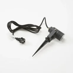 Lucande buitenspot Galina, grondspies, stekker, grijs, 11 cm